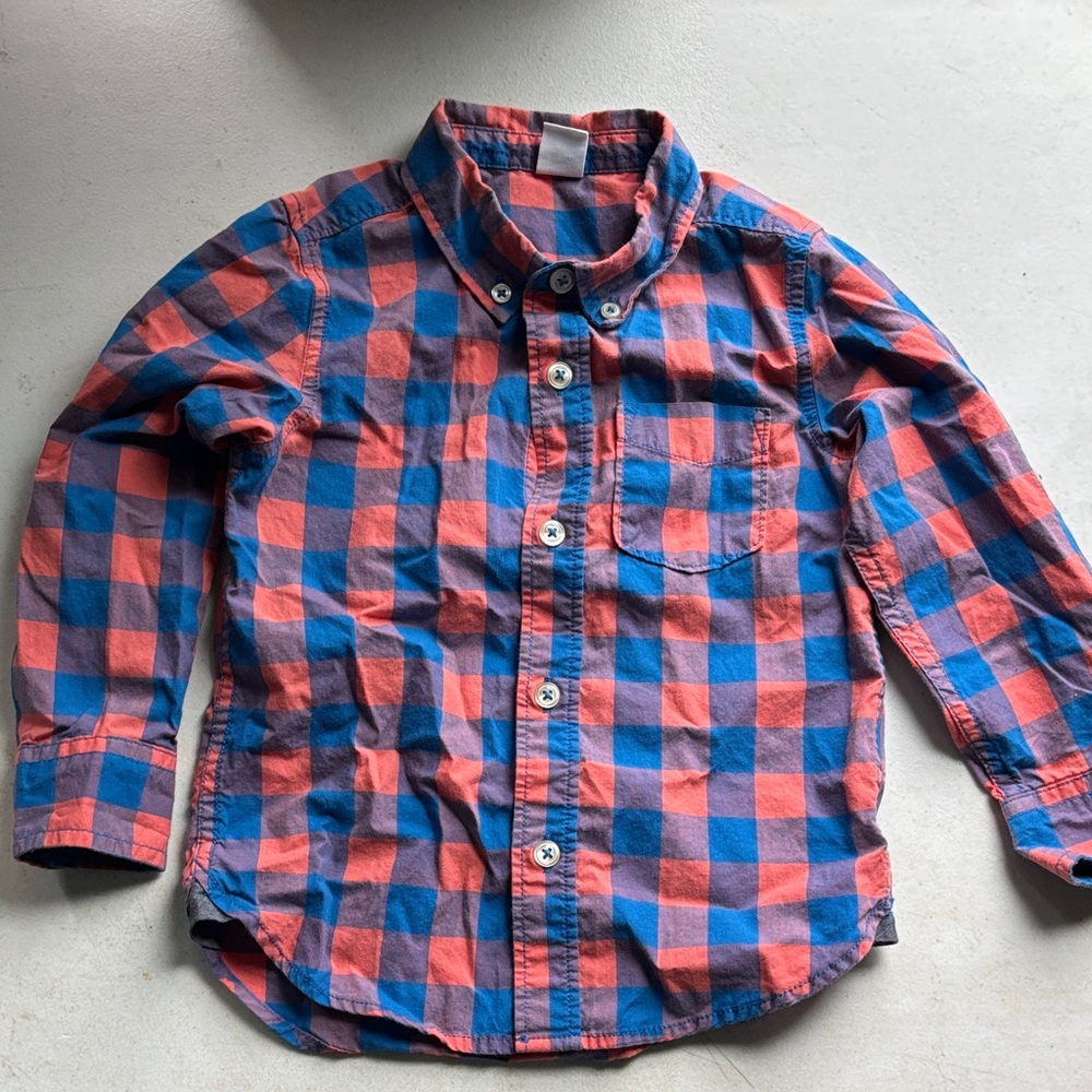 GAP Kids Plaid Shirt - Blue and Orange